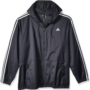 Adidas Unisex Standard Essentials 3-Stripes Wind Running Jacket with Hood